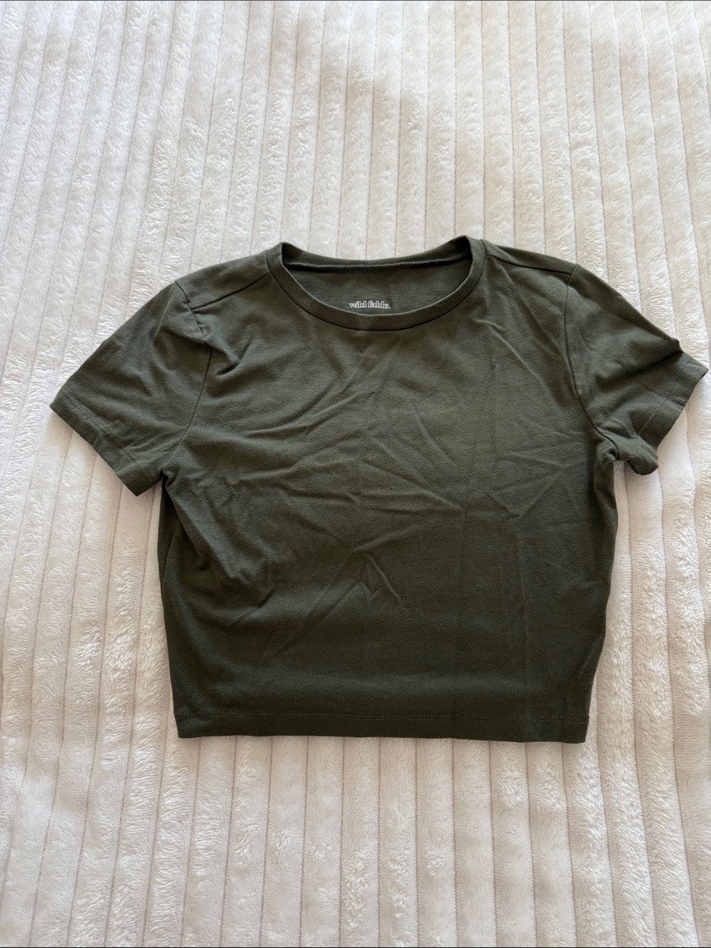 wild fable Dark Olive Green Short Sleeve Crop Tee